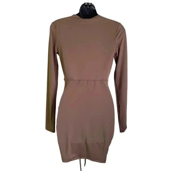 SHEIN SXY Plunging Neck Drawstring Front Bodycon Dress - Picture 5 of 7
